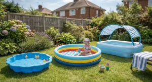 Selection of safe and colourful toddler paddling pools suitable for gardens of all sizes.