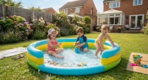 Safe and shallow family paddling pool ideal for toddlers and young kids to paddle safely