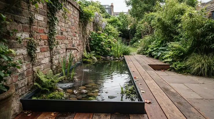 Compact plunge pools designed specifically for a narrow Victorian townhouse outdoor area.