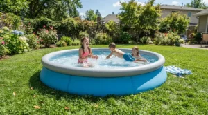 Compact plunge pools offering great value for money in a suburban outdoor space.