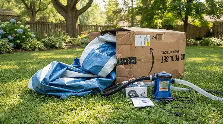 Everything you need in one box with this handy pool and pump bundle kit