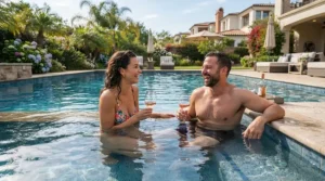 A family enjoying adult-sized pool compatibility with a heavy-duty pool pump bundle